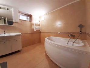 Towels, soap, shampoo, toilet paper