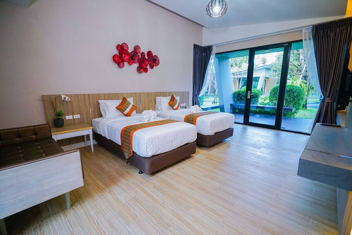 Villa Twin | 遮光窗帘、隔音、免费 WiFi、床单