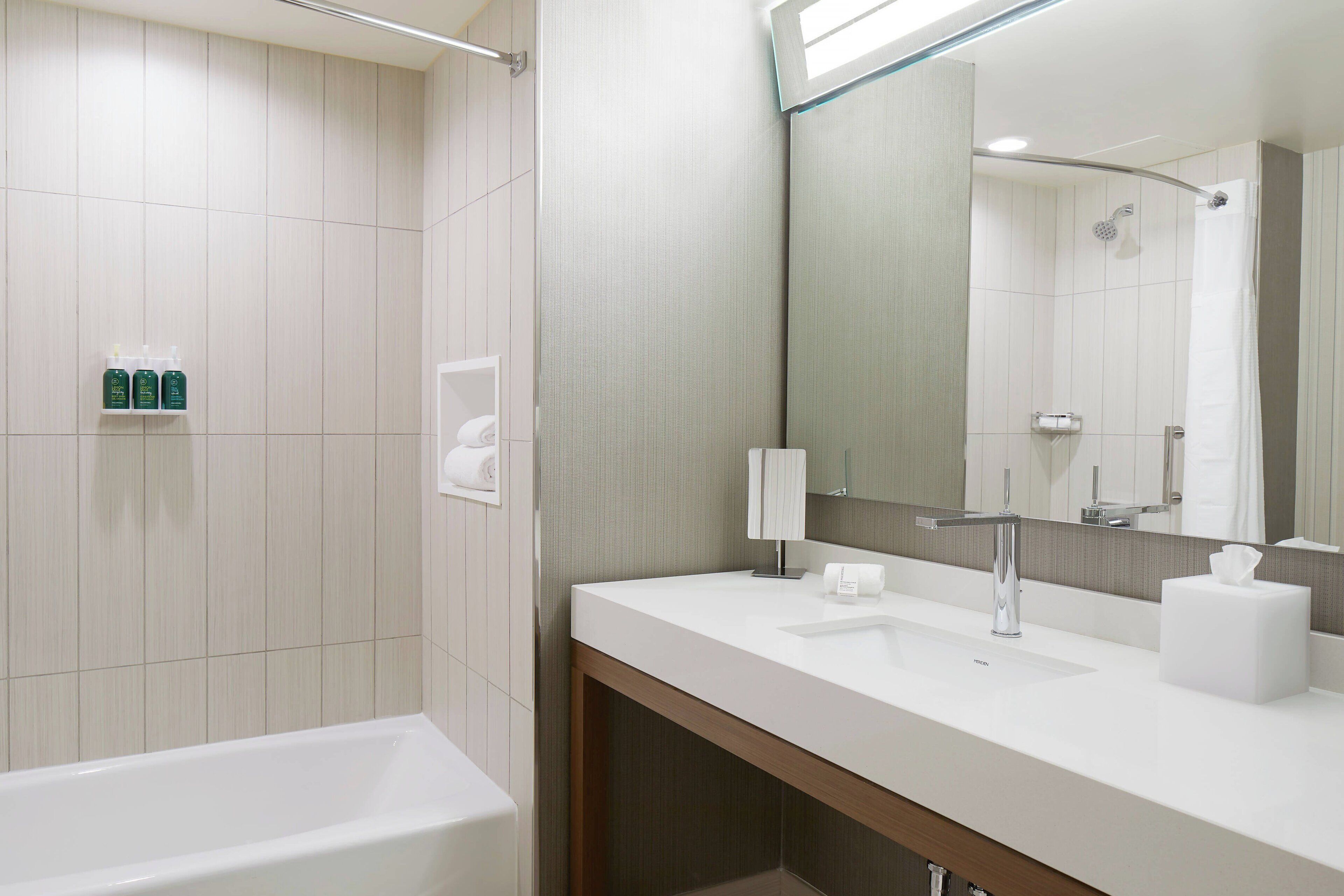 free toiletries, hair dryer, towels