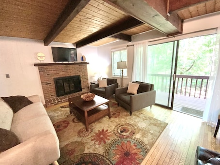 TV, fireplace, table tennis