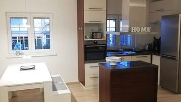 Fridge, oven, stovetop, dishwasher