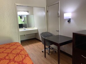Blackout drapes, iron/ironing board, free WiFi, bed sheets