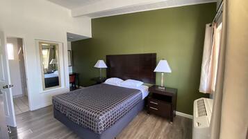 Desk, blackout curtains, free WiFi, bed sheets