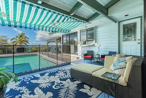 Outdoor pool, a heated pool - Wailea Luxurious Tropical Home w/ Heated Pool, 5min to Wailea Beach, Mini Split (Kihei)