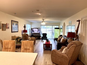 TV, fireplace, DVD player, table football