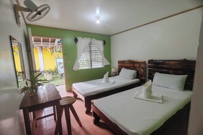 Standard Twin Room | Desk, iron/ironing board, bed sheets - Summer Homes Beach Front Resort and Cottages Port Barton (San Vicente)