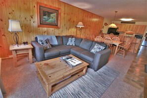 Flat-screen TV, fireplace, DVD player, table tennis