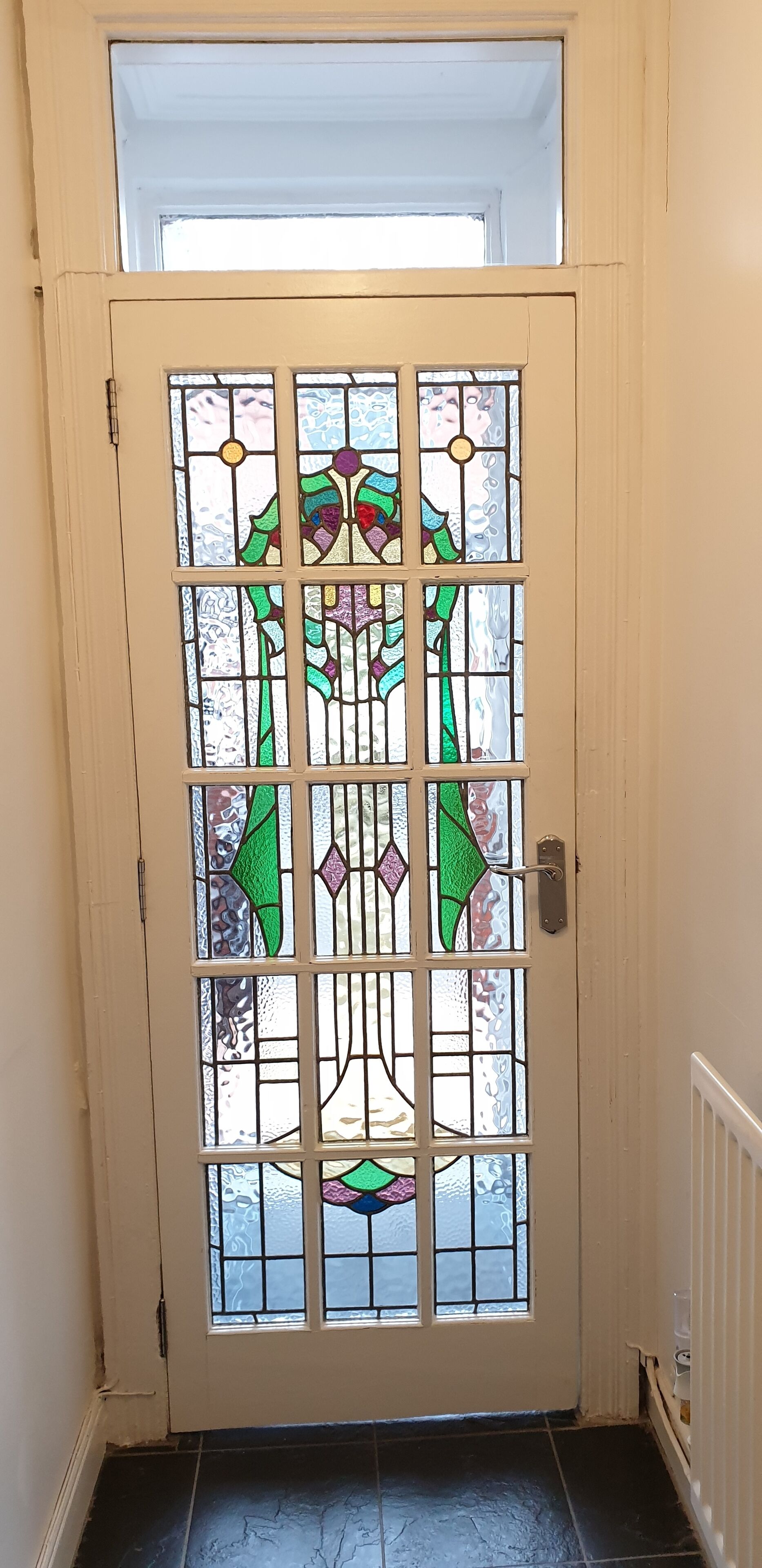 period Victorian stained glass entrance door