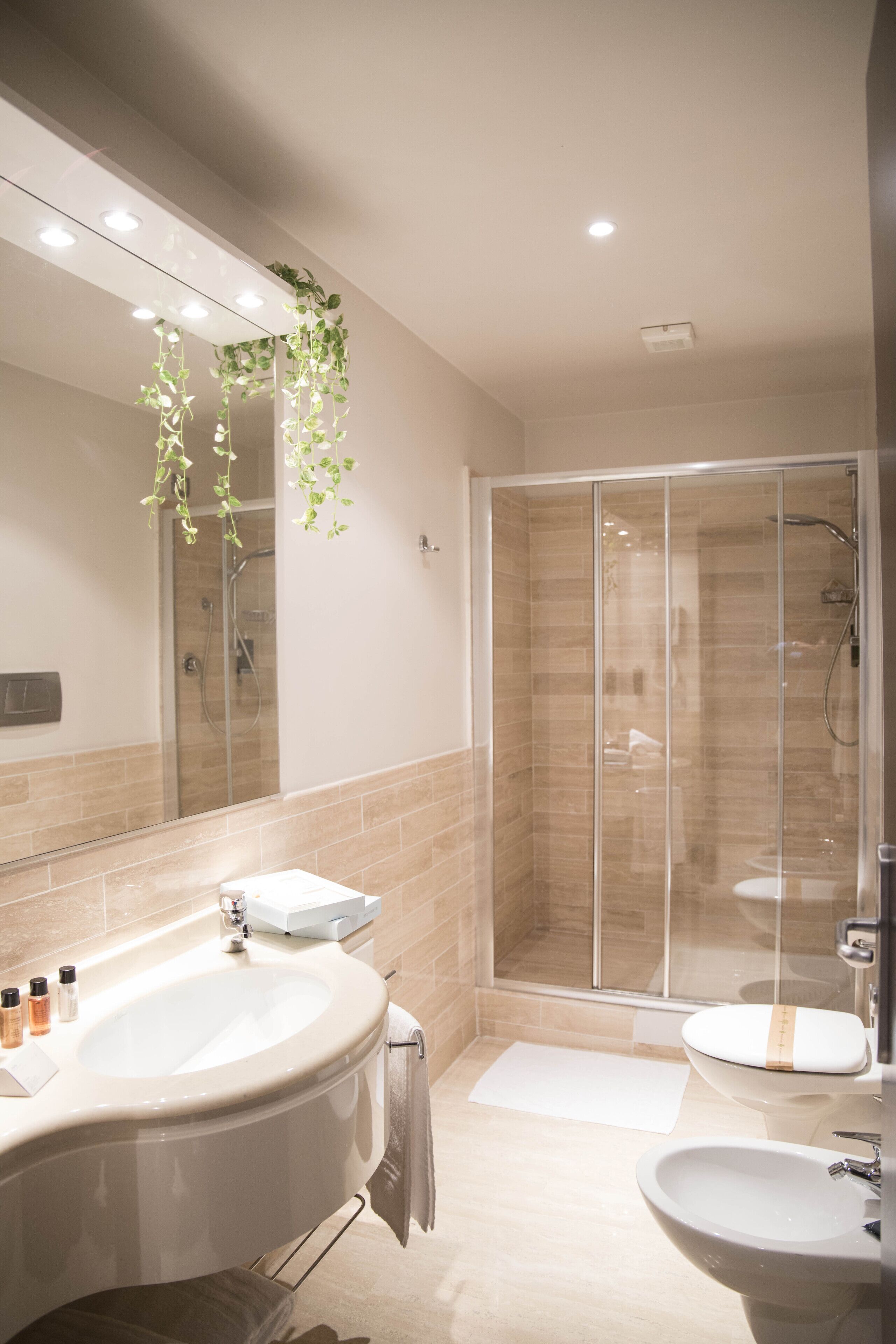 comfort room | bathroom | shower, rainfall showerhead, eco-friendly toiletries, hair dryer
