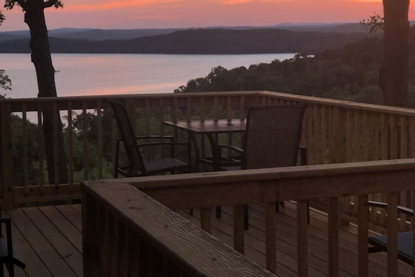 Ozark mountains on the horizon .