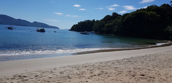 Beach nearby, sun loungers