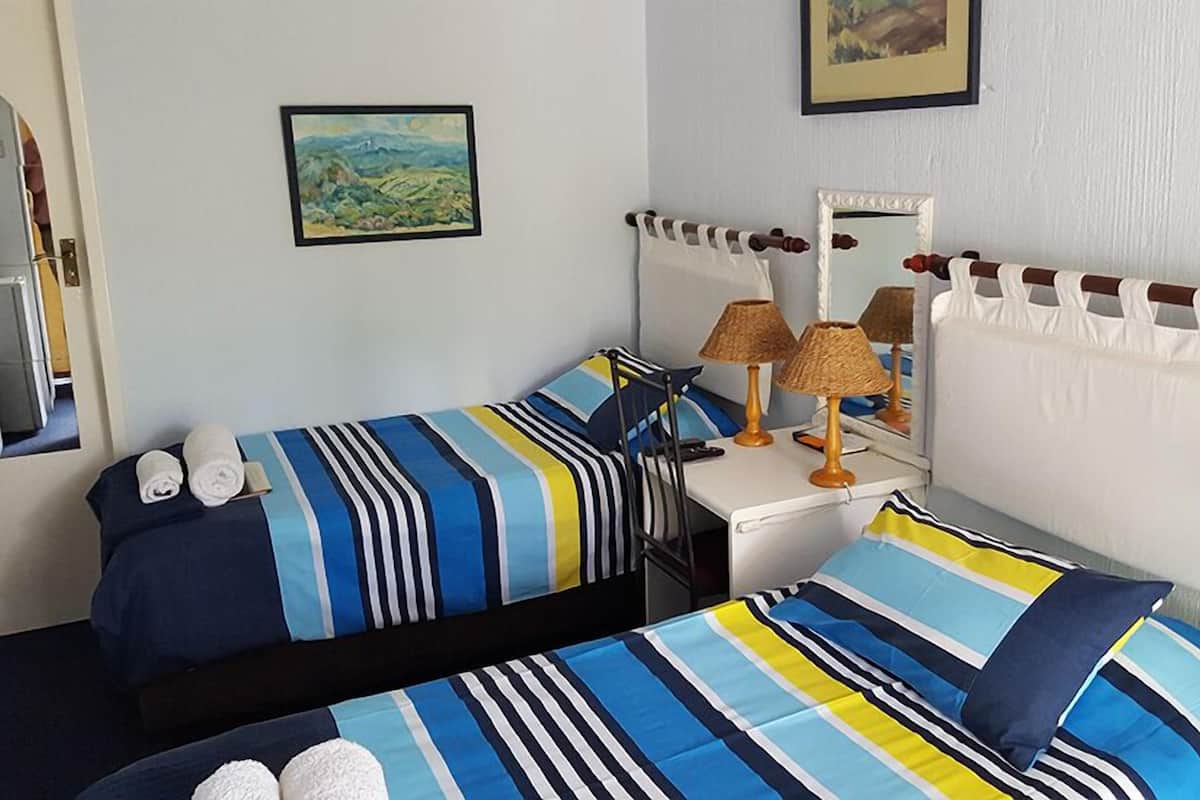 Habitación con 2 camas individuales | Escritorio, wifi gratis y ropa de cama