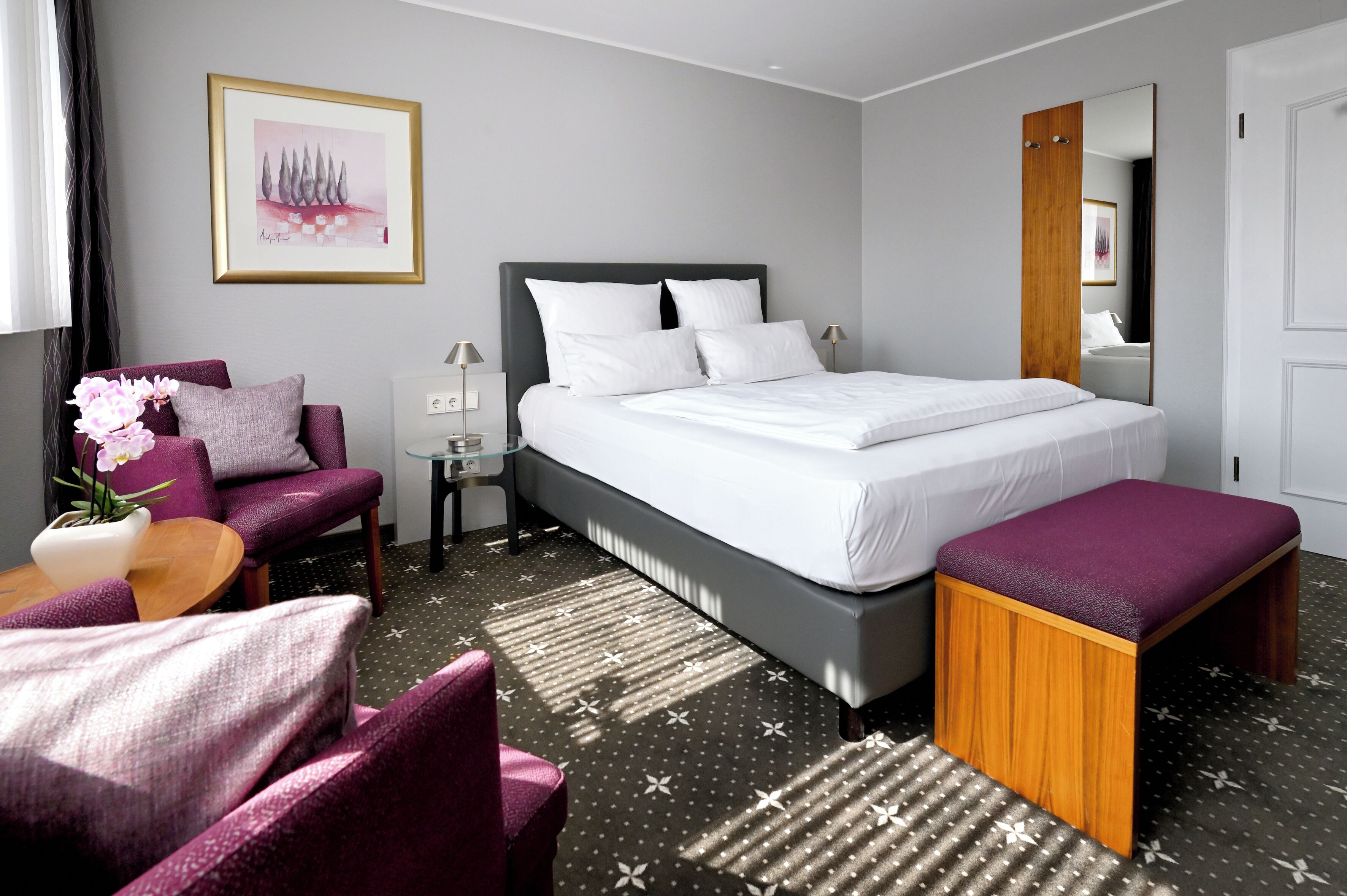 In-room safe, desk, iron/ironing board, free cribs/infant beds