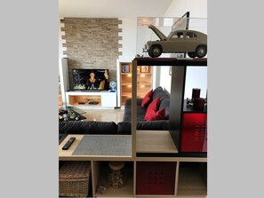 TV connectée, lecteur de DVD, livres, médiathèque