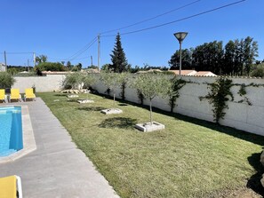 Piscine extérieure, piscine chauffée