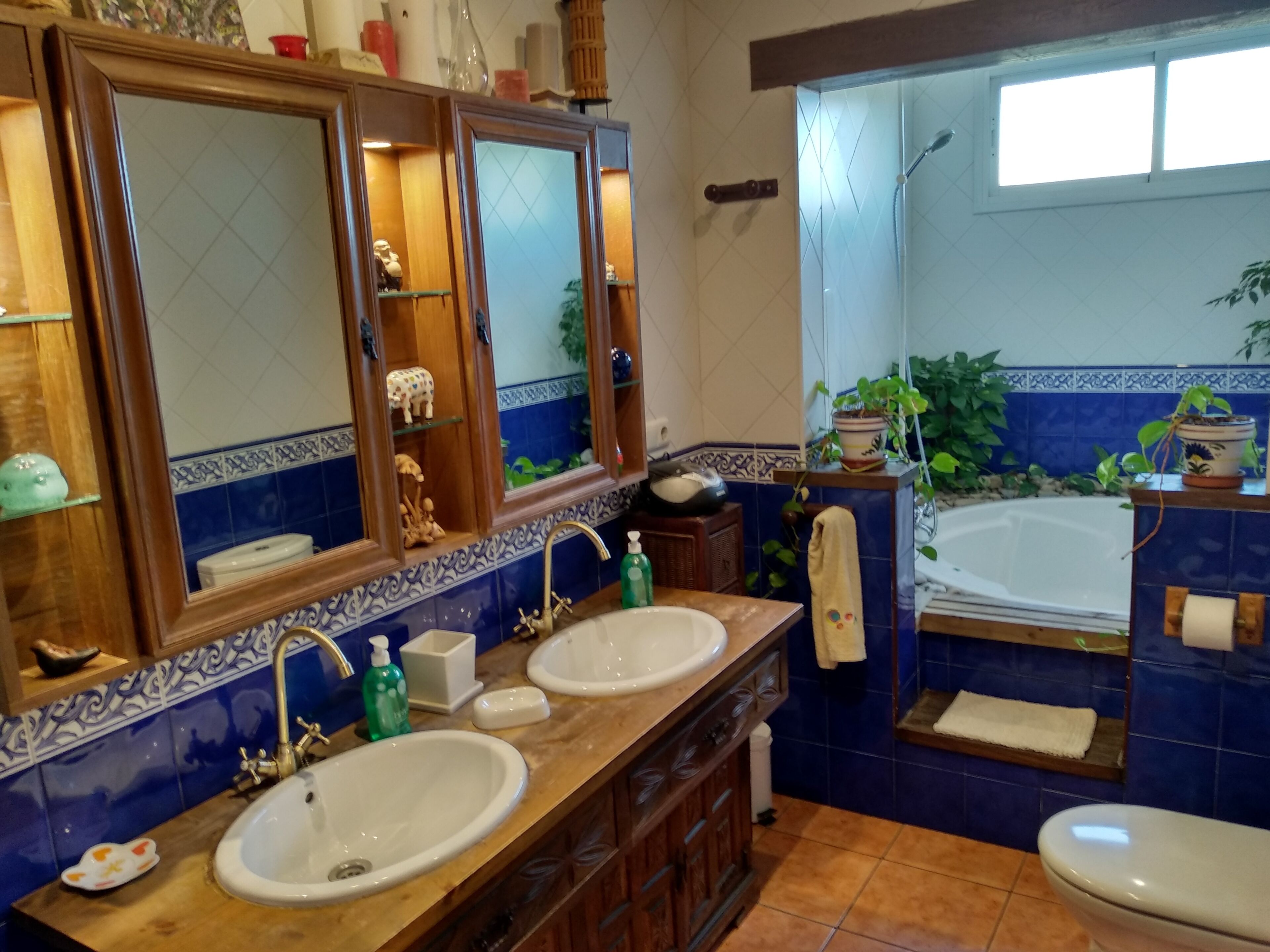 Combined shower/bathtub, hair dryer, bidet, towels