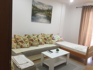 Apartment, 1 Bedroom, Balcony | Living area | Flat-screen TV - Sija Apartments (Ulcinj)