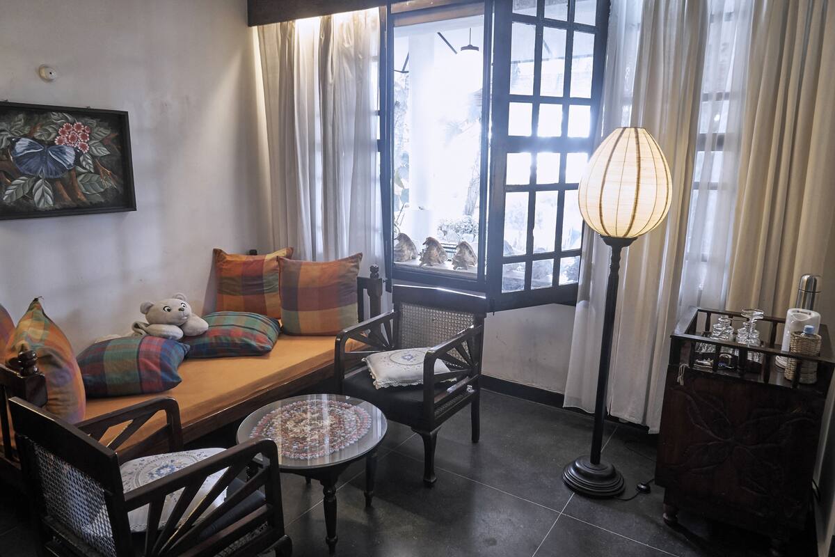 Deluxe Studio | Desk, laptop workspace, blackout drapes, soundproofing