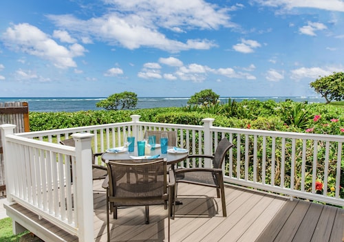 Large family home along the ocean and bike path in Kauai.  Sleeps 7!  TVNC #4247