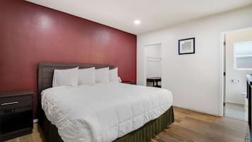 Premium bedding, desk, soundproofing, iron/ironing board