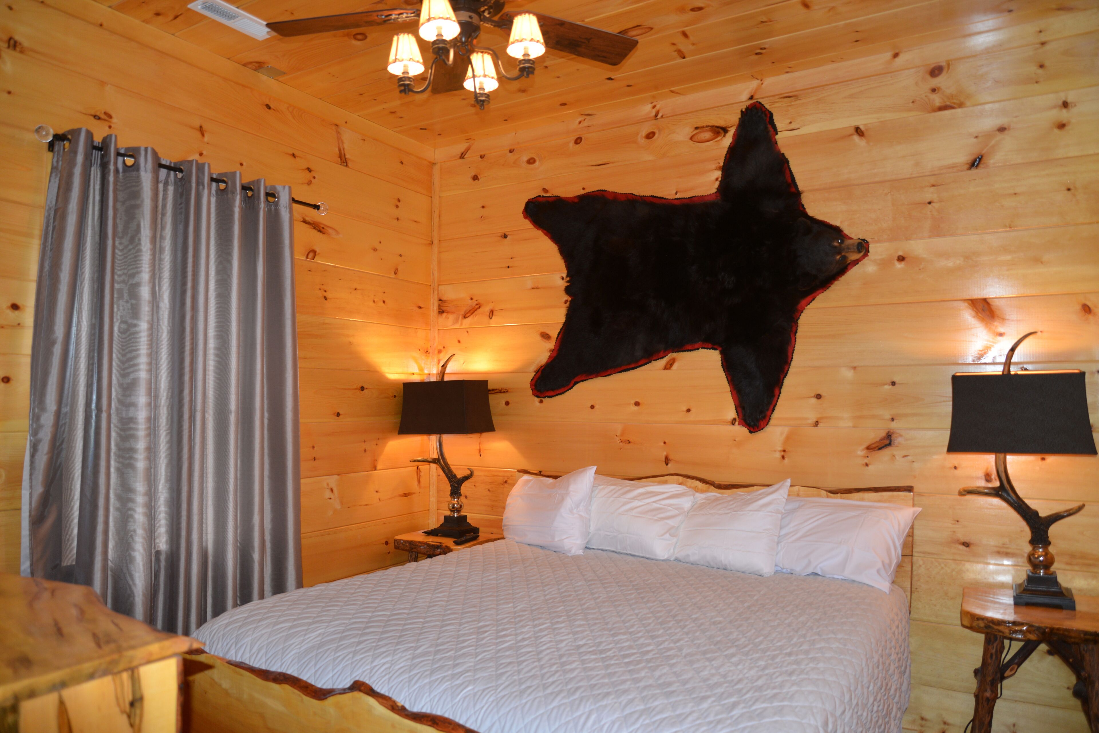 Luxury 5 King Suites, 5 Bath Log Cabin Close to Town & Trolley