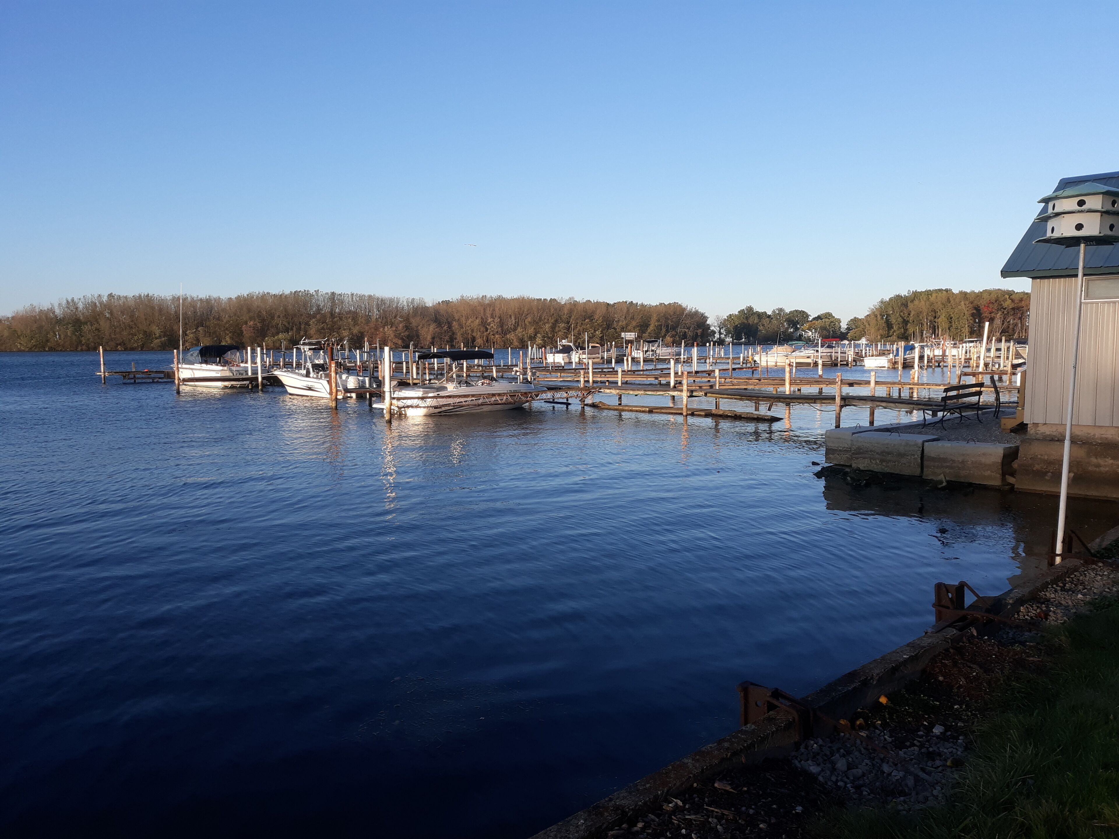 Beach boat boathouse at East Harbor, Lakeside Marblehead