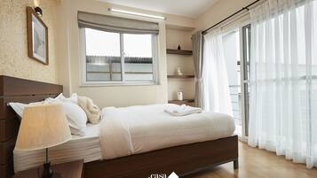 Individually decorated, individually furnished, desk, laptop workspace