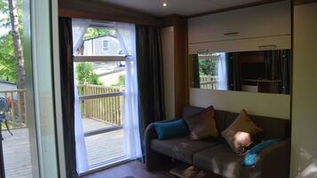 Camping pods with hot tubs | Living room