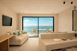 Panorama Junior Suite Sea view Shared Pool | Safe på rommet, skrivebord, lydisolert og strykejern/-brett