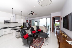 3-Bedroom Villa with Sea View | Private kitchen | Fridge, microwave, coffee/tea maker, electric kettle - Eranda Pool Spa Villa, Chaweng (Koh Samui)