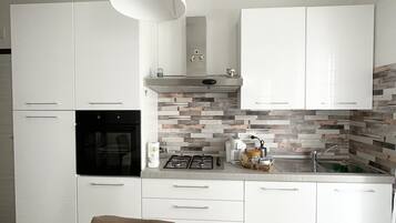 Fridge, oven, stovetop, dishwasher