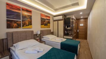 Habitación económica con 2 camas individuales | Minibar, caja de seguridad en la habitación y escritorio