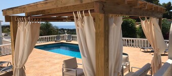 Villa con vistas al mar, piscina privada, aire acondicionado, wifi, 6 pers.