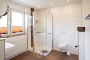 Comfort Triple Room, Non Smoking | Bathroom | Shower, hair dryer, towels
