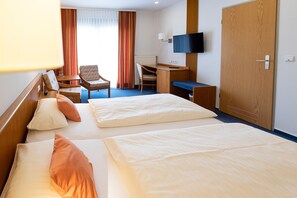 Comfort Double Room, Non Smoking | Desk, laptop workspace, blackout curtains, iron/ironing board