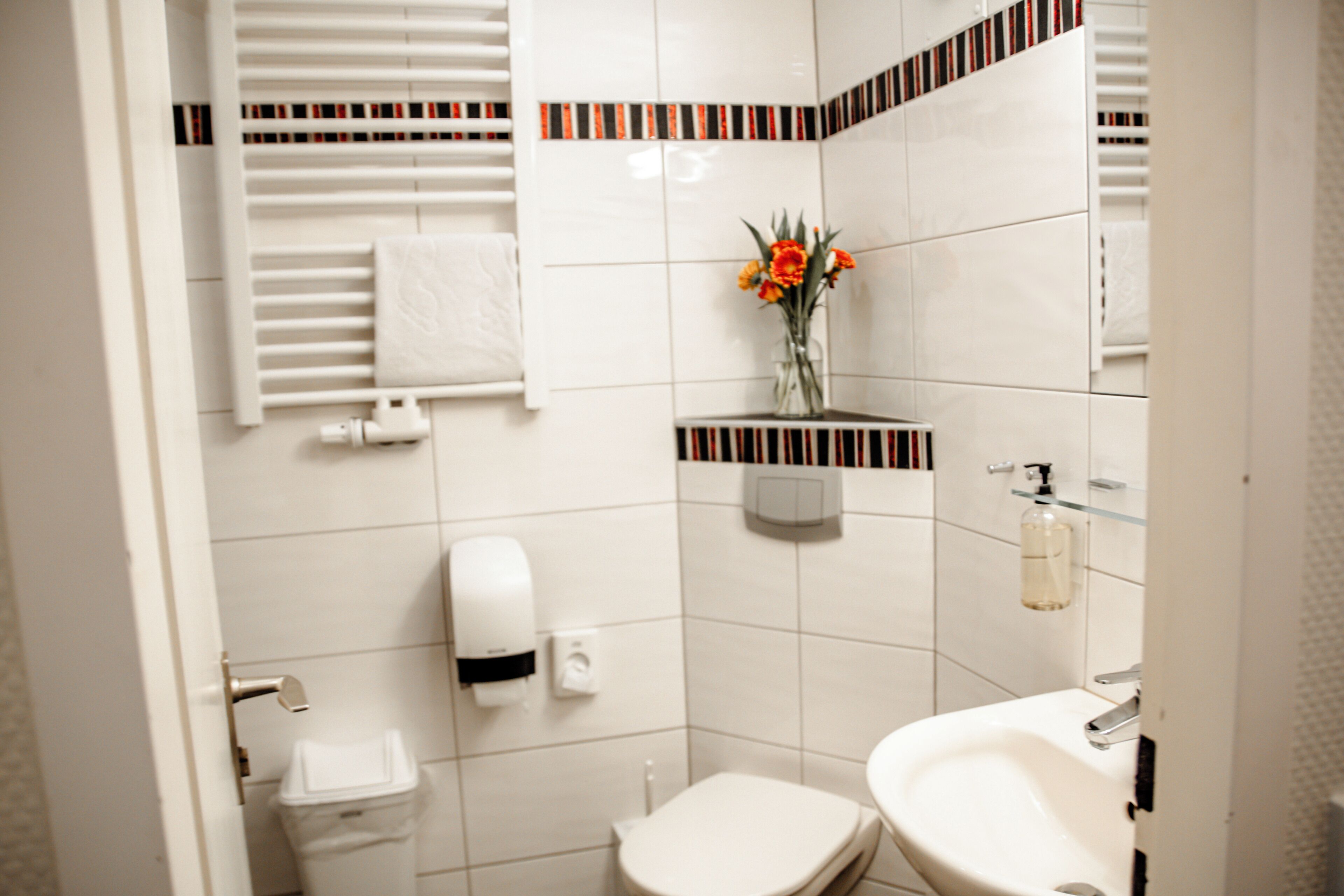 single room | bathroom | shower, hair dryer, towels, soap