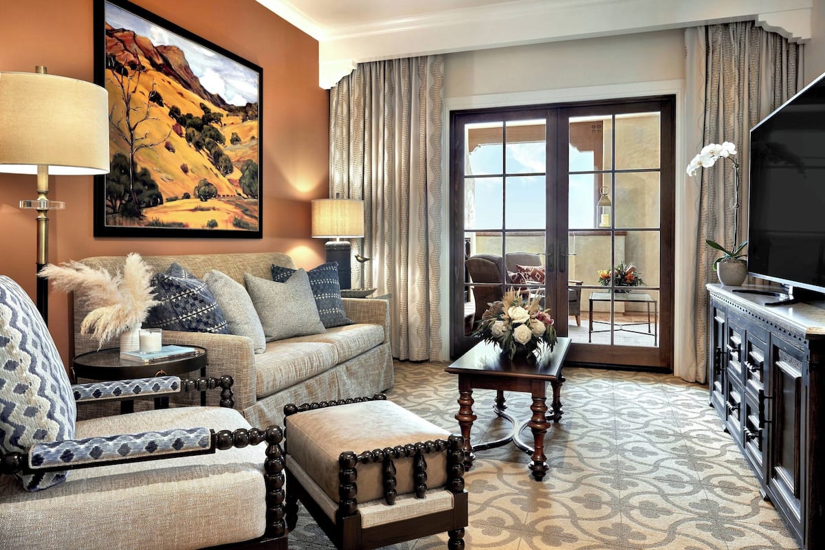 Suite, 1 Bedroom, Balcony | Living area | Flat-screen TV
