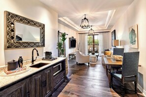 Villa, 1 Bedroom, Fireplace | In-room safe, desk, laptop workspace, blackout curtains