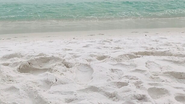 A beach with white sand and turquoise water. - Cozy beach townhouse within walking distance to the beach. (Miramar Beach)