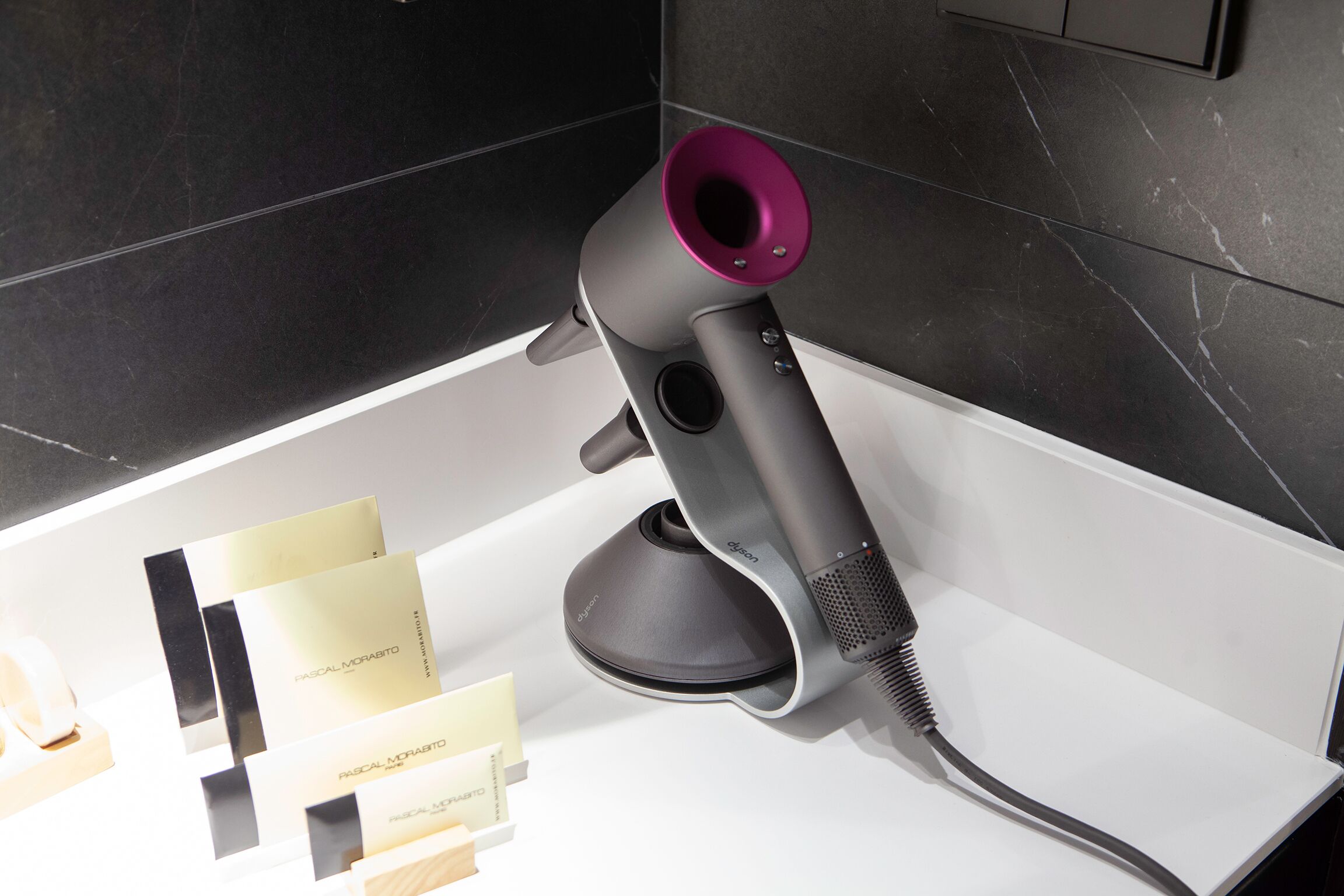 free toiletries, hair dryer, bathrobes, slippers