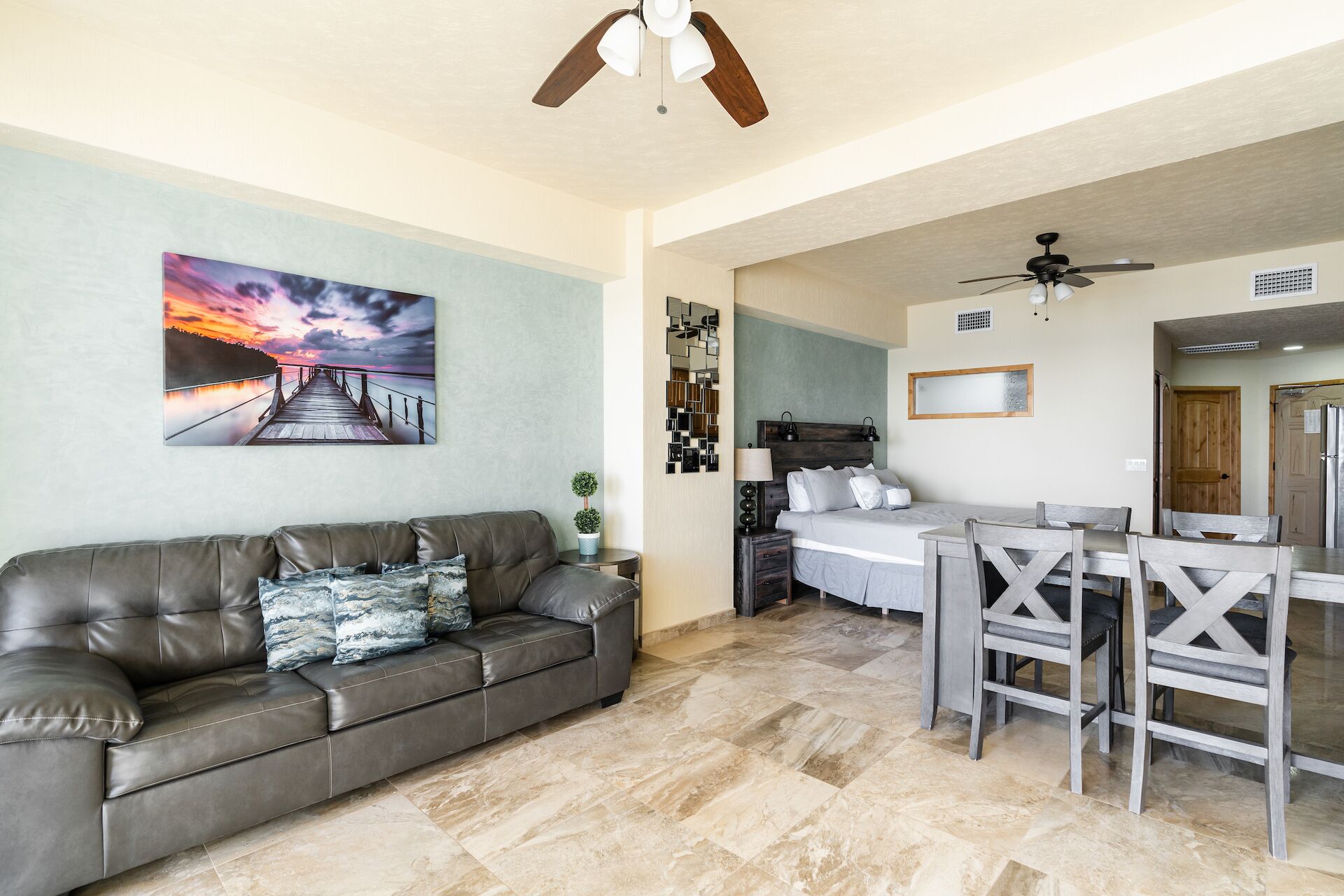 Luxury Beachfront Studio with Furnished Balcony and Ocean Views