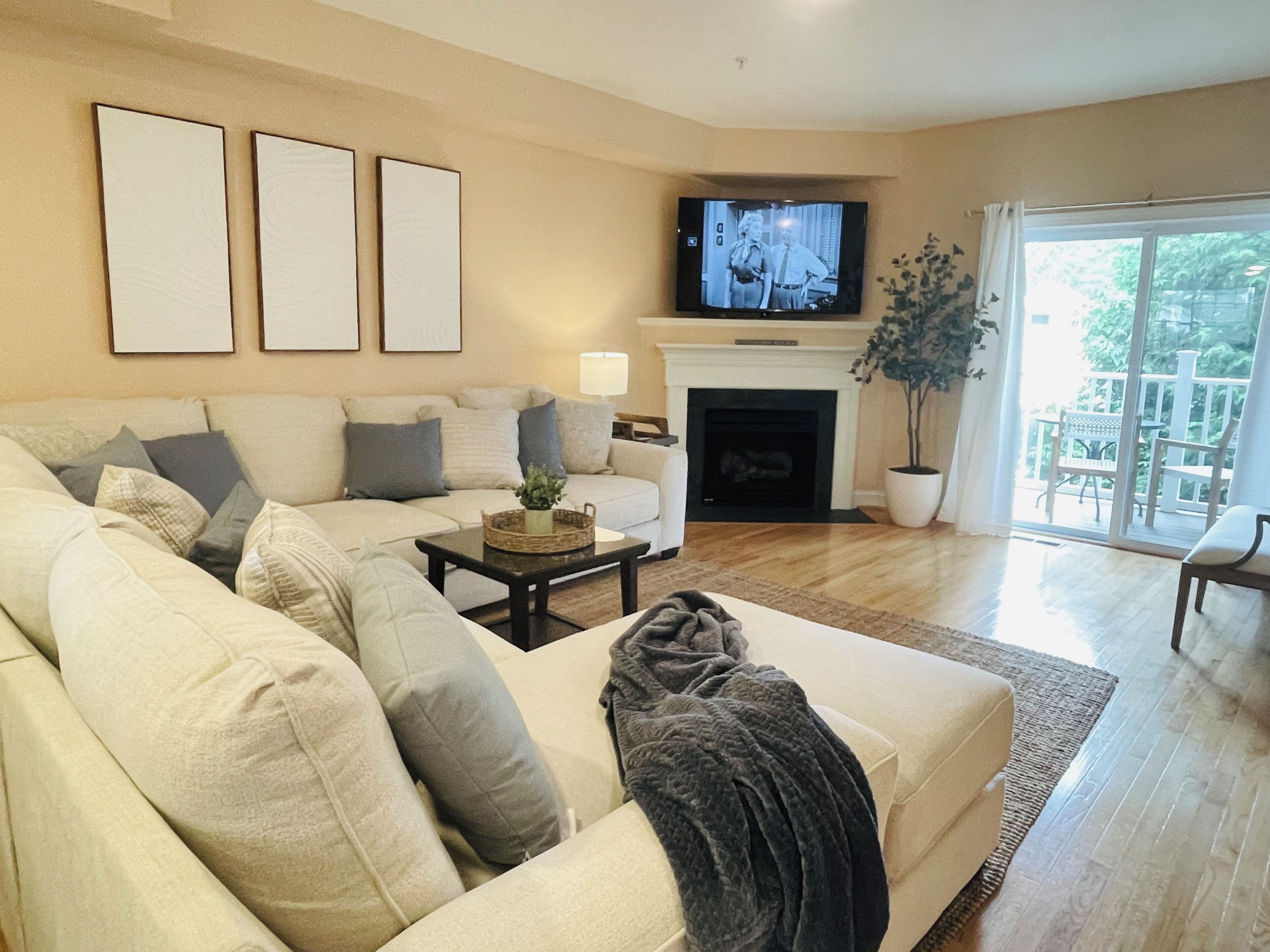 Smart TV, fireplace