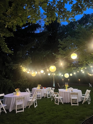 Outdoor banquet area