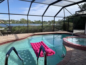 Outdoor pool, a heated pool