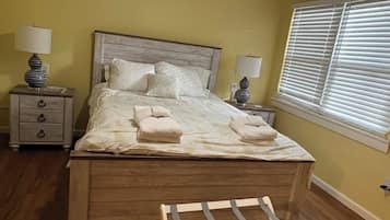 2 bedrooms, iron/ironing board, travel crib, WiFi