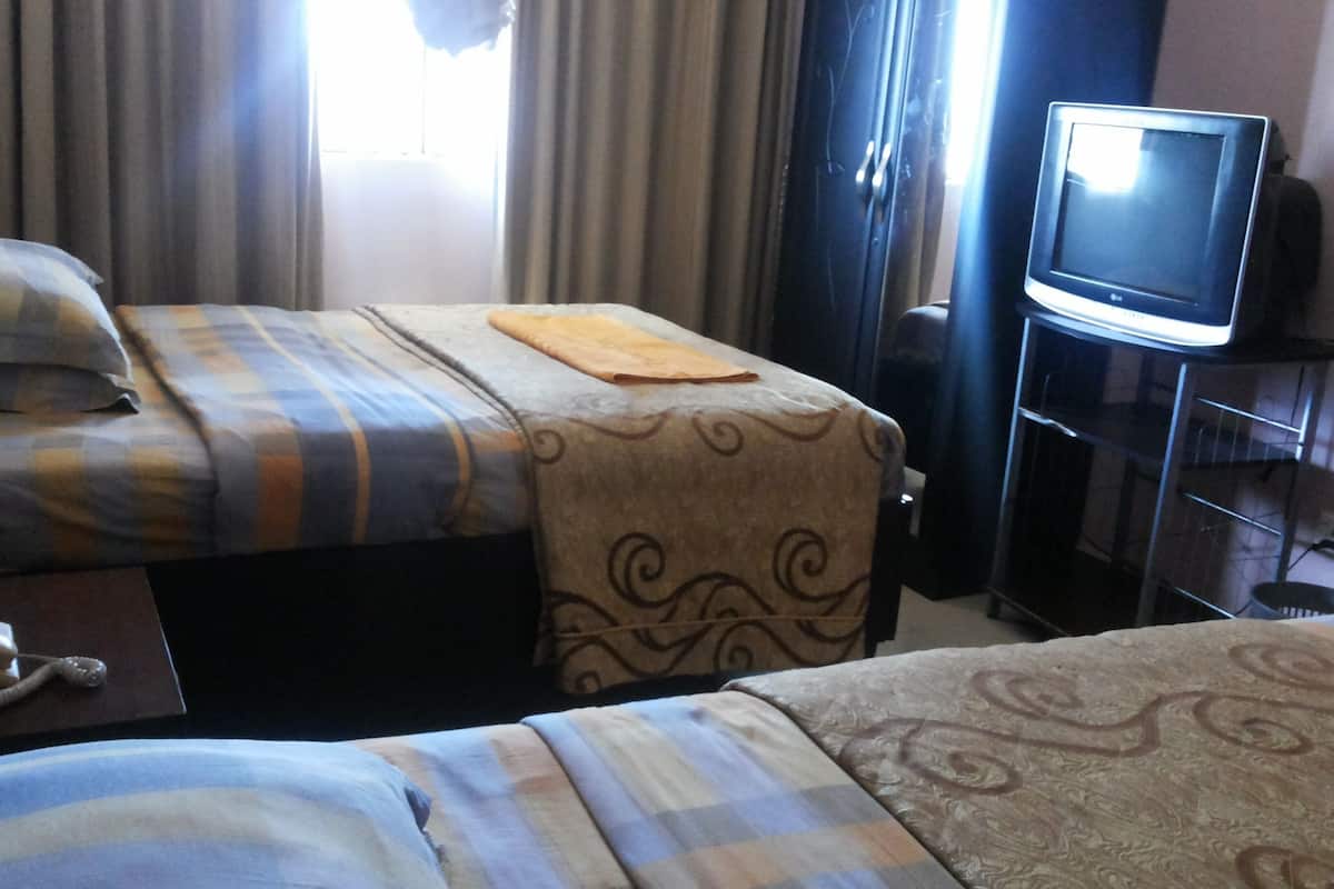 Deluxe Twin Room | Meja, kalis bunyi, cadar katil 