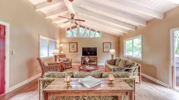 TV, DVD player, books