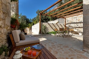 Outdoor dining - Paradise villa with private pool with amazing view on island Hvar (Zaostrog)