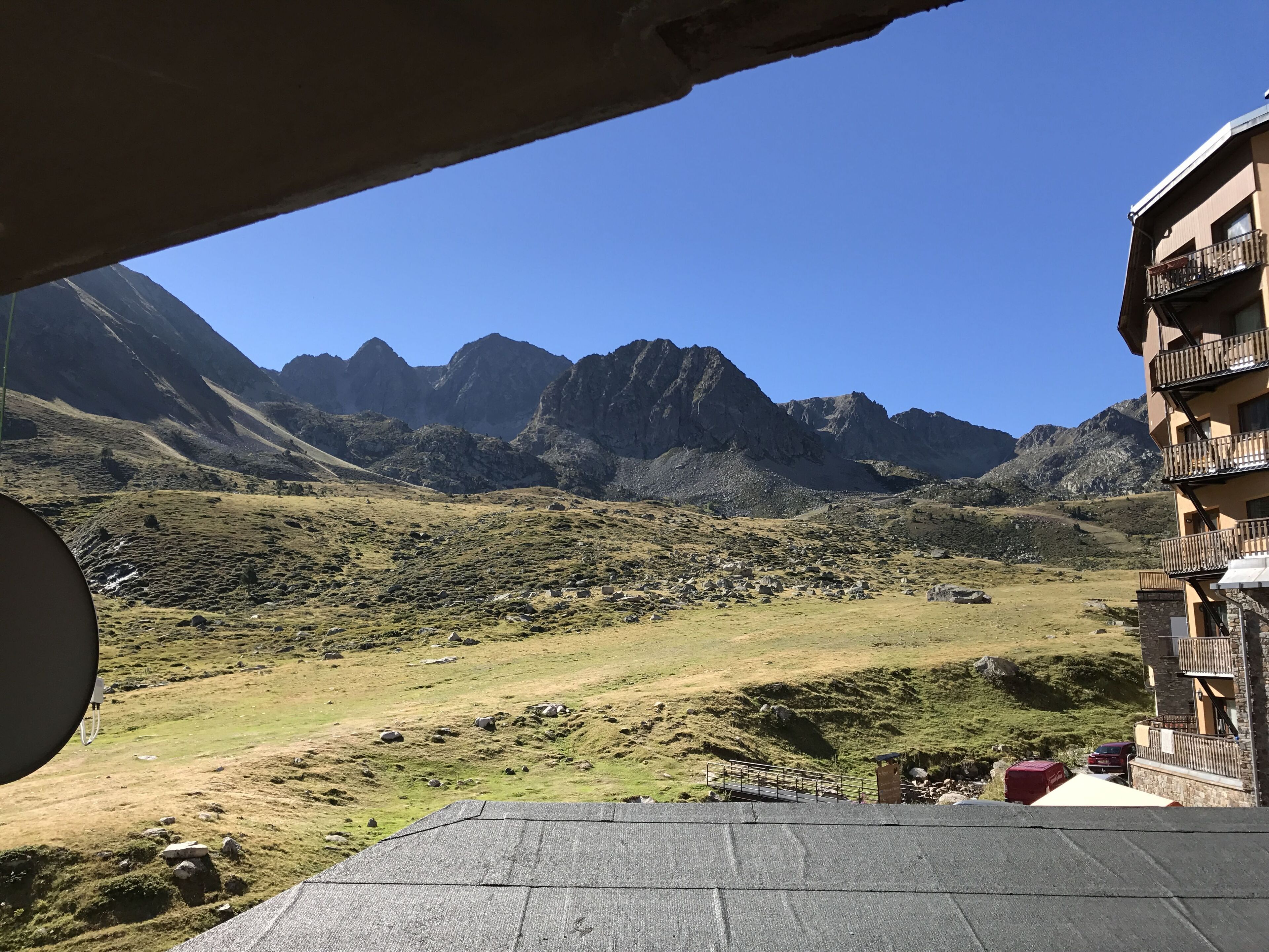 A mountainous landscape with a clear sky.