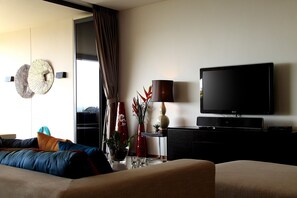 The Heights Luxury Ocean View B22 | Living area | Flat-screen TV, DVD player - Luxury Ocean View Apartment Kata B22 near Kata Beach (Karon)